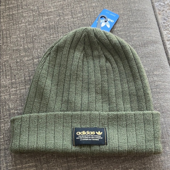 adidas green beanie